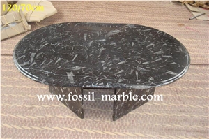 Fossil Black Limestone Tea Table