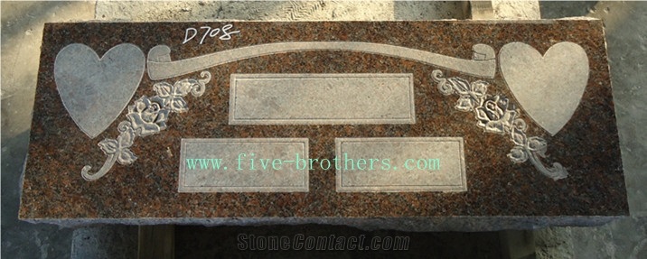 US Markers Style Monuments, Brown Granite Slant Grave