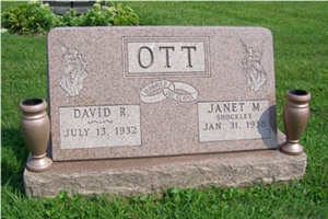 US Slant Grave Markers, Pink Granite Grave Markers
