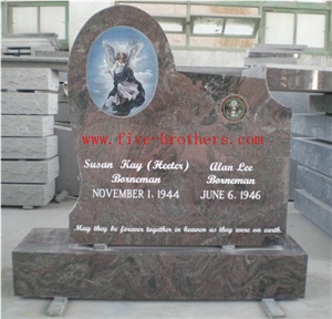 Us Style Carving Monuments& Tombstones, Red Granite Tombstones