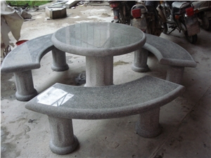 Grey Granite Table,Bench