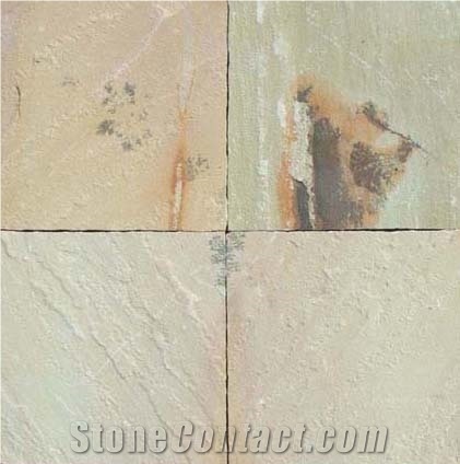 Fossil Mint Sandstone Tiles, India Beige Sandstone