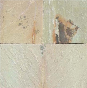 Fossil Mint Sandstone Tiles, India Beige Sandstone