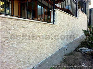Chiseled Split Face Travertine Wall Cladding, Turkey Beige Travertine Slabs & Tiles