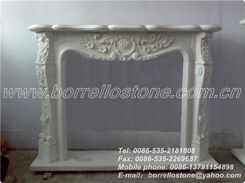 China White Marble Fireplace for Decoration