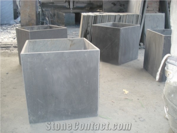 Grey Slate Planter Pot from China - StoneContact.com