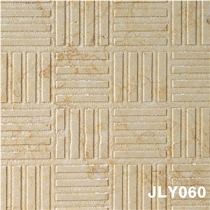 3D CNC Natural Beige Stone Carving Wall Panel, Beige Marble Wall Panel