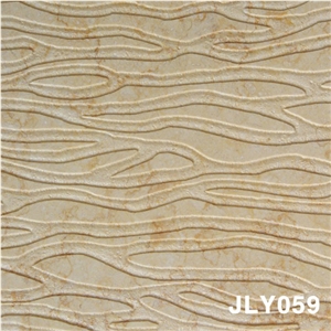 3D CNC Nature Beige Stone Relief Wall Panel, Beige Marble Wall Panel