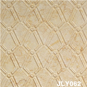 3D CNC Stone Panel Carving Feature Wall Panel, Beige Marble Wall Panel