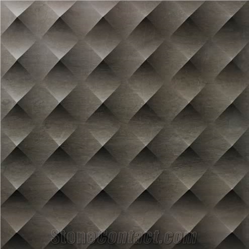 Beige Artificial Marble 3D CNC Stone Wall Panel
