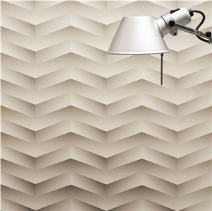 Nature Limestone 3D Wall Panel, White Marble 3d Wall Panel