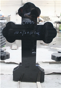 China Black Granite Cross Tombstone