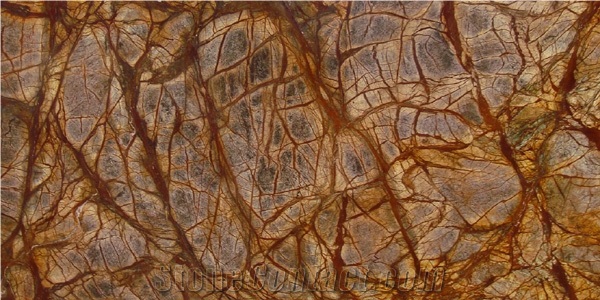 Rainforest Brown Marble Tile, India Brown Marble