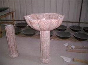 Stone Pedestal Basins, Pink Granite Pedestal Basins