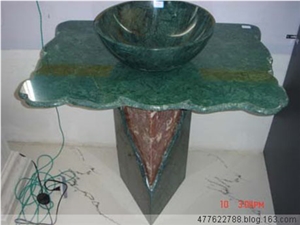 Stone Pedestal Basins, Basin Green Marble Pedestal Basins