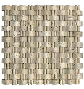 Travertine Mosaic, Mosaic Grey Travertine