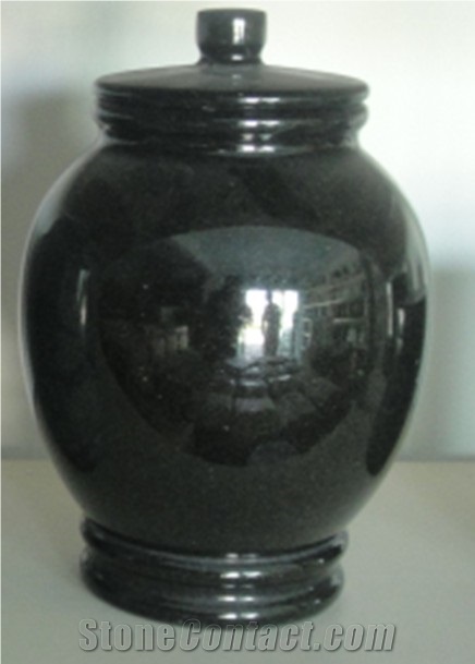 Urn-015, Black Marble Urn