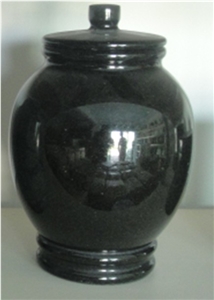 Urn-015, Black Marble Urn