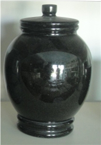 Urn-019, Black Marble Urn