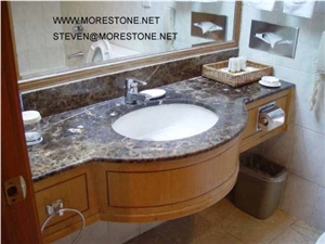 Marble Hospitality Vanitytops, Brown Marble Bath Tops