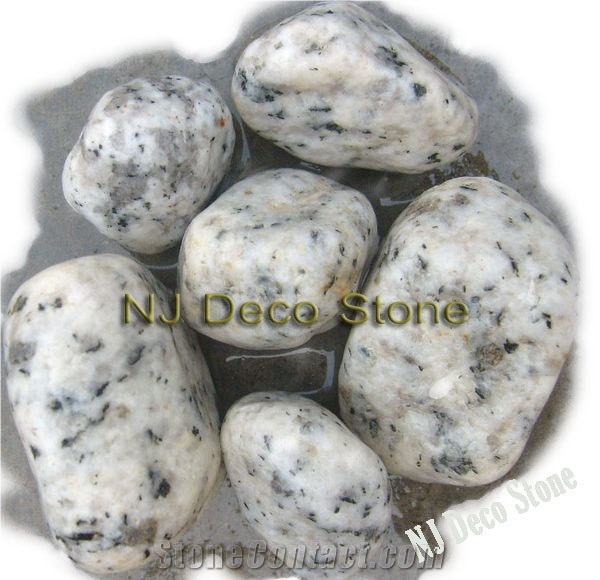 Spotty Garden Pebbles, White Granite Pebbles
