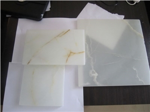 Pure White Translucent Onyx Glass Tile