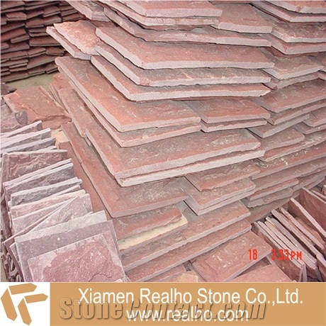 Chinese Natural Red Slate Wall Cladding Tile