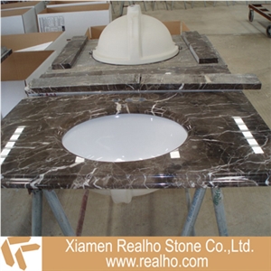 Dark Emperador Marble Bathroom Tops