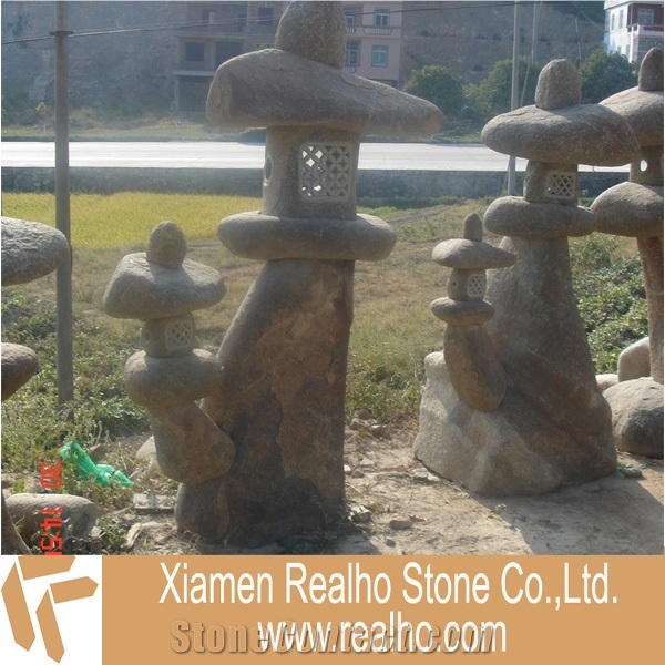 Yellow Granite Stone Lanterns, Mountain Stone/nature Stone Yellow Granite Lanterns