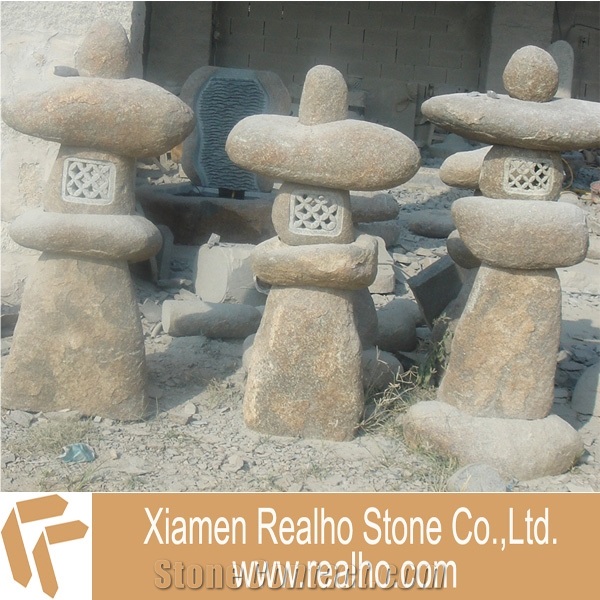 Yellow Granite Stone Lanterns, Mountain Stone/nature Stone Yellow Granite Lanterns