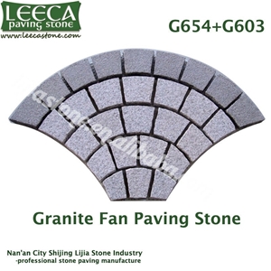 Fan Shape Natural Paving Stone,prophyry ,basalt Grey Granite Paving Stone