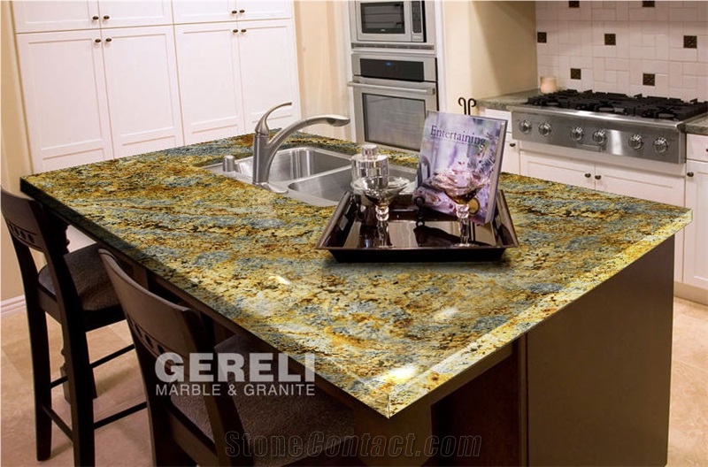 Magnificentia Gold Kitchen Countertops, Yellow Granite Kitchen Countertops