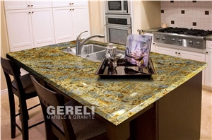 Magnificentia Gold Kitchen Countertops, Yellow Granite Kitchen Countertops