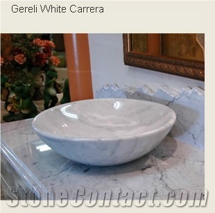 White Carrara Marble Sink, Bianco Carrara White Marble