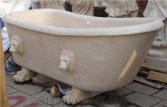Beige Limestone Bath Tub