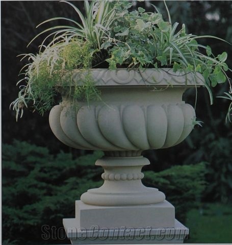 Flowerpot Vases, Grey Sandstone Pot