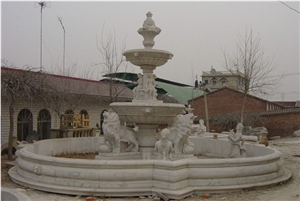 Beige Limestone Garden Fountain