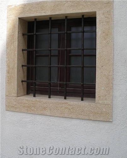 Aurisina Fiorita Lumachella Window Surround, Beige Limestone