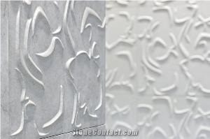 Curve Design Marble Wall Panel, Bianco Naxos White Marble