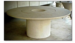 Crema Maya Limestone Table, Beige Limestone Tables