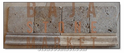 Mexican Noce Travertine Tumbled Wall Tiles, Mexico Brown Travertine