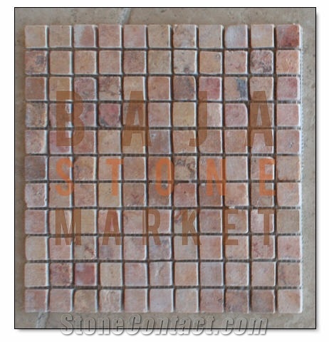 Peach Travertine Mosaic, Pink Travertine Mosaic