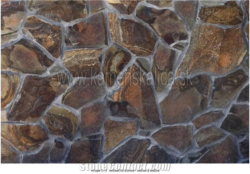 Andezit A2 Walling Stone, Brown Basalt Walling
