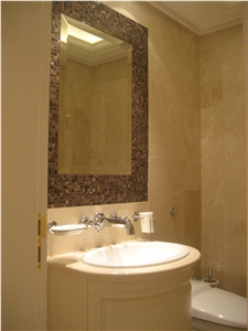 Crema Marble Bathroom Vanity Top, Beige Marble