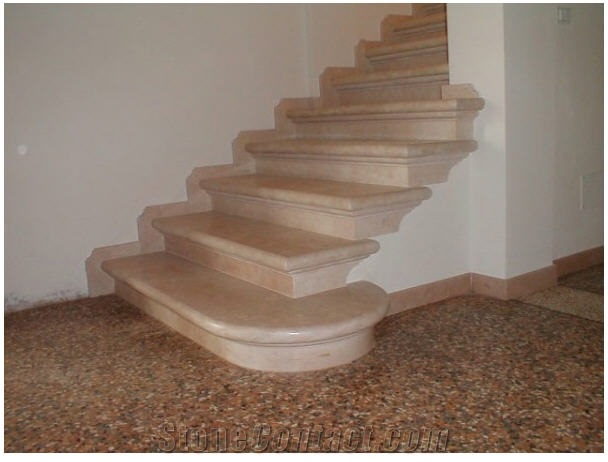 Asiago Perlatino Stairs, Beige Limestone Stairs