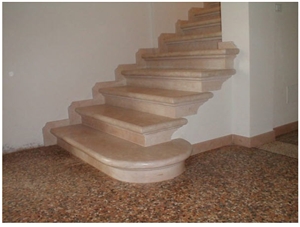 Asiago Perlatino Stairs, Beige Limestone Stairs
