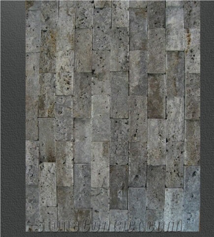 Persian Silver Travertine Mosaic, Grey Travertine Mosaic