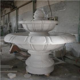Garden Fountain Stone Carving, White Sandstone Garden Fountain
