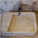 Loaded Stone Sink with Pietra Di Rapolano, Travertino Di Rapolano Beige Travertine