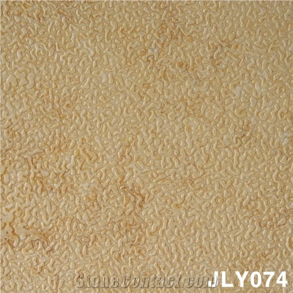 3D Beige Aritificial Marble Stone Carving Wall Pan